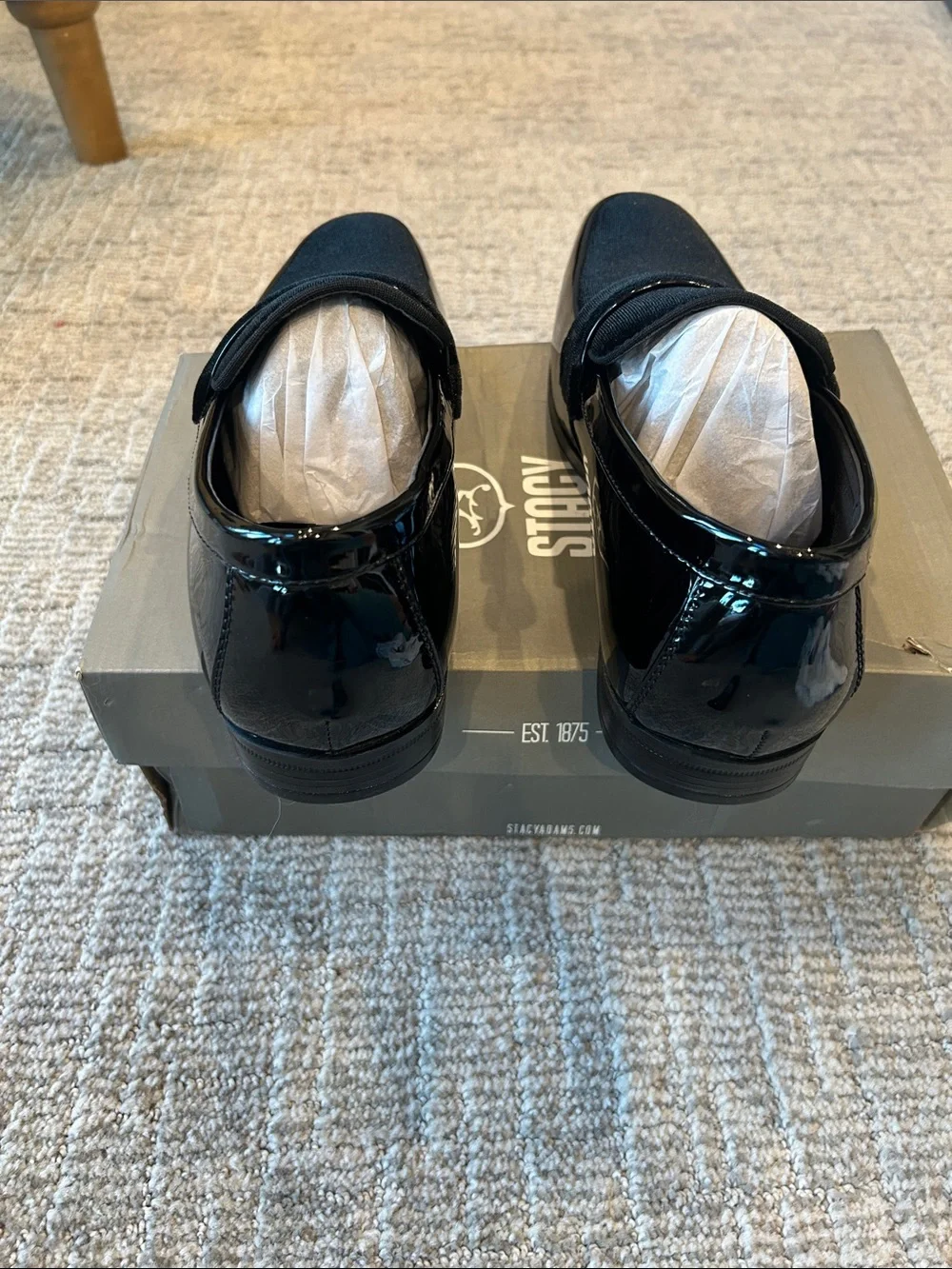 Stacy Adams SPRATLEY Moc Toe Saddle Slip On Black 10